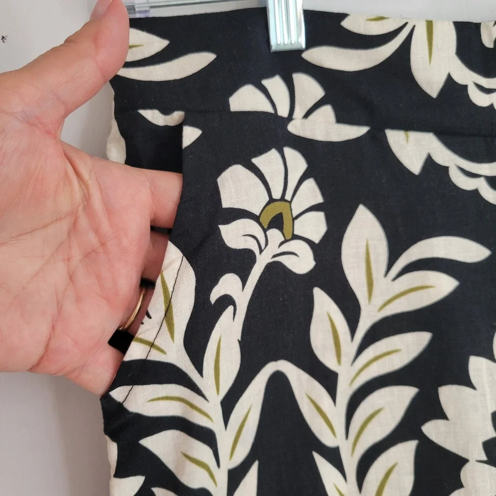 New Christian Siriano Wide Leg High Waisted Trouser Black Cream Olive Green Boho - Picture 5 of 14